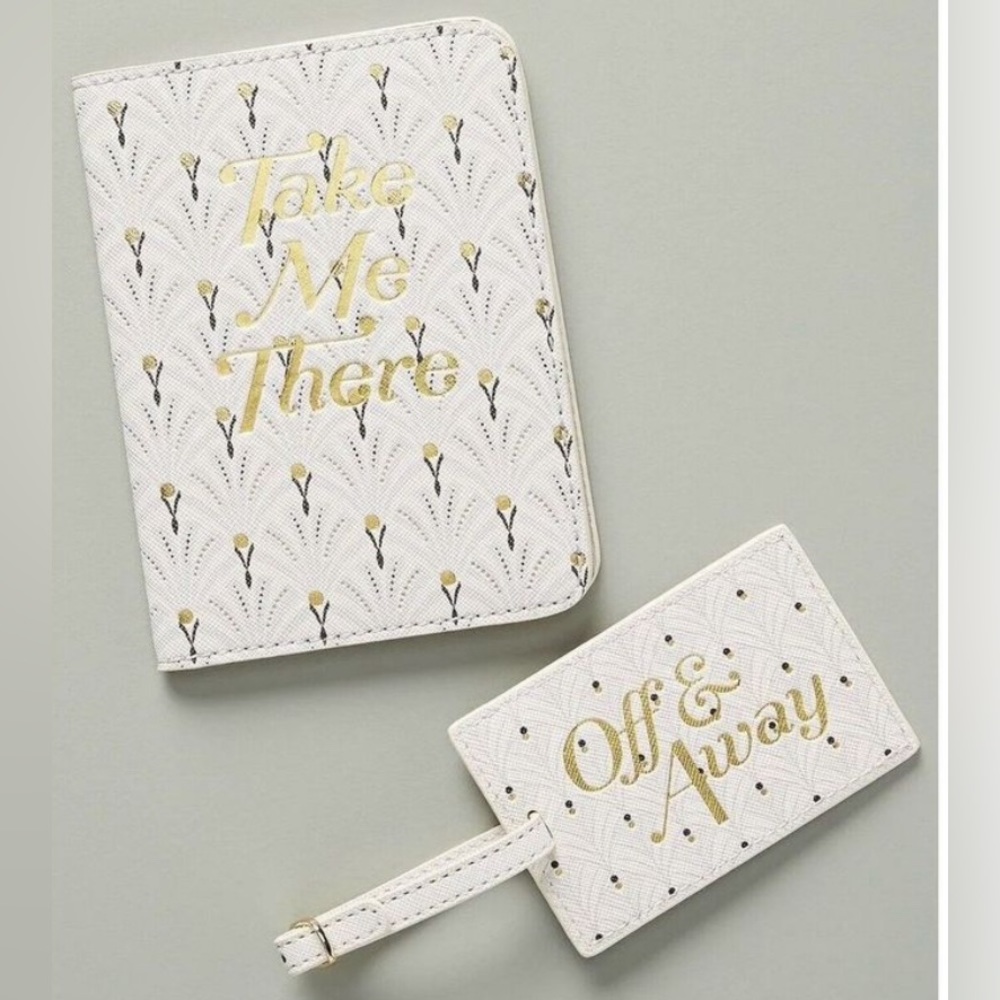 Anthropologie passport and luggage tag set